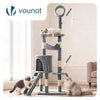 Arbre a chat 155cm multi niveaux Griffoir et niche Gris - voonot.com