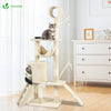 Arbre à Chat 154cm avec Griffoir Plateforme Niche XXL Beige - voonot.com