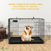Cage pour chien pliable avec 2 portes verrouillable plateau amovible et housse de protection 92x58x64cm - voonot.com