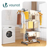 Sechoir a linge etendoir 4 niveaux 126x63x170cm gris-blanc - voonot.com