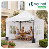 Tonnelle de jardin renforcée 3x3m pliable Barnum avec 4 parois latérales et fenêtres blanc - voonot.com