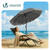 Parasol de jardin 2m avec ancrage sol et sac de transport Gris - voonot.com
