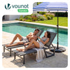 Lot de 2 Bain de soleil transat aluminium en textilene 190x62x31cm gris - voonot.com