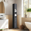 Meuble rangement salle de bain Haut colonne 180x20x20cm MDF noir - voonot.com
