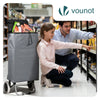 Chariot de courses 2 roues pliable 59L gris - voonot.com