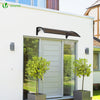 Auvent de porte marquise 100x80 cm transparent en Polycarbonate anti UV Marron - voonot.com