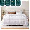 Couette temperee doux avec rembourrage polyester 300gsm 220x240cm blanc - voonot.com