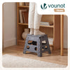 Tabouret pliant antiderapant 37x30x32.5 cm plastique gris - voonot.com