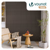Lot de 6 panneaux acoustiques muraux Tasseaux en bois MDF avec feutre noir 120x60x2.1cm chêne foncé - voonot.com