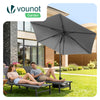 Parasol de jardin inclinable avec aeration et sac bandouliere 270cm gris - voonot.com