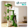 Arbre a chat 112cm multi niveaux Griffoir et niche Vert - voonot.com