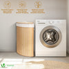 Panier a linge en bambou d’angle avec couvercle 58L - voonot.com