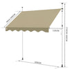 Auvent retractable manuel sans percage 200cm beige - voonot.com