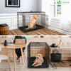 Cage pour chien pliable avec 2 portes verrouillable plateau amovible 107x70x78cm - voonot.com
