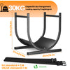 Range Buche Support a bois avec Sangle de Sécurité 41x37x39.5cm en Metal noir - voonot.com