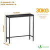 Console table style industriel en metal et MDF 75x24x75 cm Noir - voonot.com