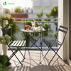 Ensemble bistro extérieur 1 table 2 chaises acier gris - voonot.com
