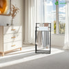 Porte serviettes sur pied autoportant 3 niveaux noir - voonot.com
