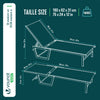 Bain de soleil transat aluminium en textilene 190x62x31cm gris - voonot.com