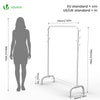 Portant a Vetements avec etagere Chaussures 8 Crochets Lateraux 110x41x150cm metal Blanc - voonot.com