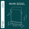Portant a vetement double avec 2 niveaux etageres chaussures 4 Crochets Lateraux 108x35x145cm metal Noir - voonot.com