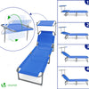 Transat pare soleil Textilene et range magazine Lot de 2 pcs Bleu - voonot.com