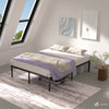 Cadre de lit metal avec fixation sommier et hauteur 36cm 160x200cm noir - voonot.com