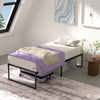 Cadre de lit metal avec fixation sommier et hauteur 36cm 90x190cm noir - voonot.com