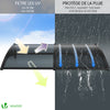 Auvent de porte marquise 200x80 cm en Polycarbonate anti UV Anthracite - voonot.com