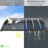 Auvent de porte marquise 120x80 cm en Polycarbonate anti UV Anthracite - voonot.com