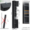 Meuble rangement salle de bain Haut colonne 180x20x20cm MDF noir - voonot.com