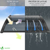 Auvent de porte marquise 100x80 cm en Polycarbonate anti UV Anthracite - voonot.com
