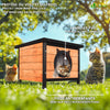 Maison pour Chat en bois avec toit bitumé et entrée en forme d'oreilles de chat - voonot.com