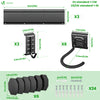 Support mural rangement pour 6 velos et 3 casques rails et crochets metal noir - voonot.com