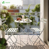 Ensemble bistro extérieur 1 table 2 chaises acier blanc - voonot.com