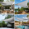 Voile d'ombrage Triangle en Polyester Imperméable avec Kit de Montage 5x5x5m Gris Clair - voonot.com