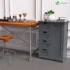 Meuble de salle de bain rangement 4 tiroirs 1 porte 82x55x30cm gris - voonot.com