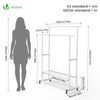 Portant a Vetements double avec roulettes et 2 etageres de rangement 120x40x146cm metal Blanc - voonot.com