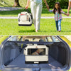 Sac transport pliable chien chat caisse cage portable 60x44x44cm beige - voonot.com