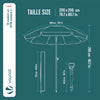 Parasol de jardin 2m avec ancrage sol et sac de transport Bleu blanc - voonot.com