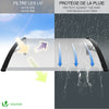 Auvent de porte marquise 120x80 cm transparent en Polycarbonate anti UV Noir - voonot.com