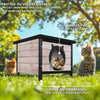 Maison pour Chat en bois avec toit bitumé et entrée en forme d'oreilles de chat Gris - voonot.com