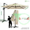 Parasol deporte inclinable Premium carre avec housse protection 3x3m Roma beige - voonot.com