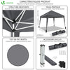 Tonnelle de jardin 3x3m pliable Grise avec sac de transport - voonot.com