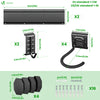 Support mural rangement pour 4 velos et 2 casques rails et crochets metal noir - voonot.com