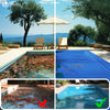 Bache piscine rectangulaire double couche en Polyethylene 160 gr/m2 avec filet ecoulement 4x9m Bleue - voonot.com