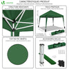 Tonnelle de jardin 3x3m pliable verte avec sac de transport - voonot.com