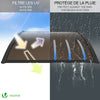 Auvent de porte marquise 100x80 cm transparent en Polycarbonate anti UV Marron - voonot.com