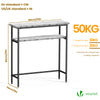 Console table 2 niveaux style industriel en metal et MDF 80x24x80 cm Blanc - voonot.com