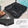 Lot de 4 dalles lestage parasol HDPE 60L eau - 100kg sable noires - voonot.com